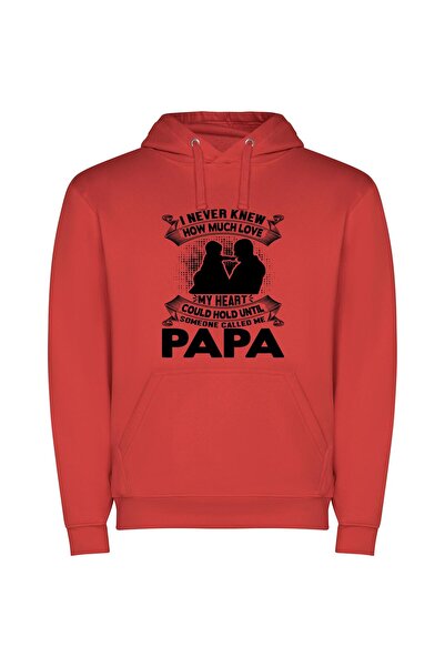 iLovePrints Infinite Parental Love Φούτερ με κουκούλα σε χρώμα Κόκκινο