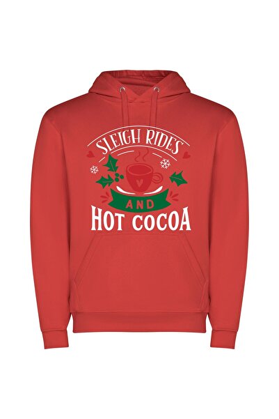 iLovePrints Starry Holly's Cup of Delight Φούτερ με κουκούλα σε χρώμα Κόκκινο