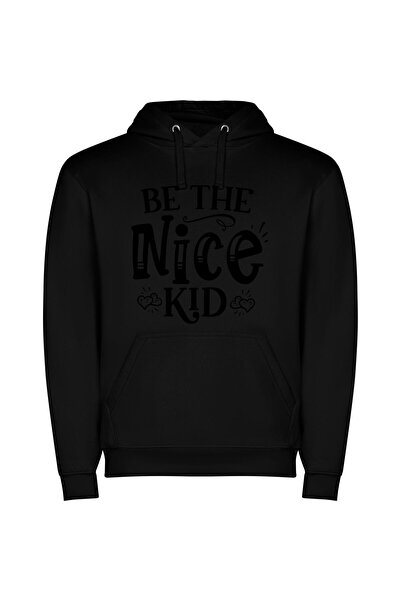 iLovePrints Kind Child, High Contrast Φούτερ με κουκούλα σε χρώμα Μαύρο