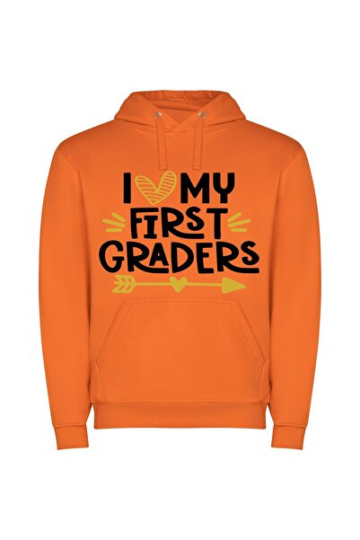 iLovePrints Cherished First Grade Bonds Φούτερ με κουκούλα σε χρώμα Πορτοκαλί