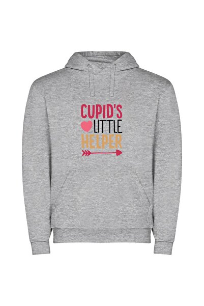 iLovePrints Cute Cupid's Little Assistant Φούτερ με κουκούλα σε χρώμα Γκρι