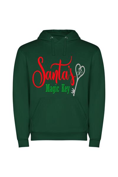 iLovePrints Mystical Santa's Key Φούτερ με κουκούλα σε χρώμα Πράσινο