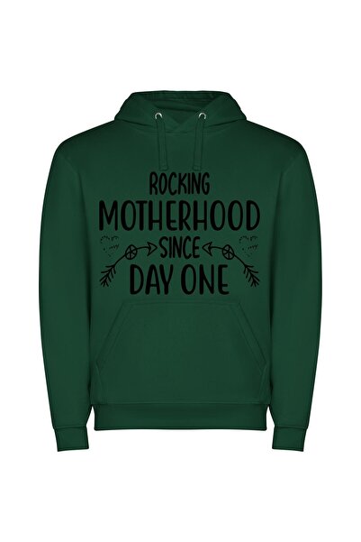 iLovePrints Rocking Maternal Grace Φούτερ με κουκούλα σε χρώμα Πράσινο