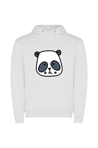 iLovePrints Panda Perfection! Φούτερ με κουκούλα σε χρώμα Λευκό
