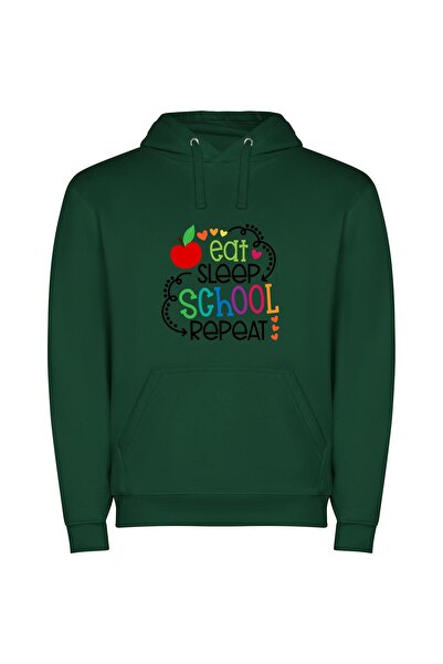 iLovePrints Schoolhouse Desert Dreams Φούτερ με κουκούλα σε χρώμα Πράσινο