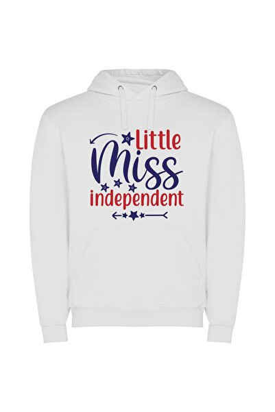 iLovePrints Little Miss Indepence Spark Φούτερ με κουκούλα σε χρώμα Λευκό