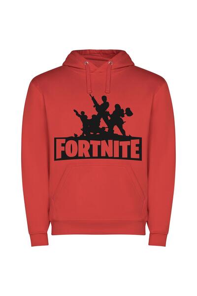 iLovePrints Monochrome Fortnite Masterpiece Φούτερ με κουκούλα σε χρώμα Κόκκινο