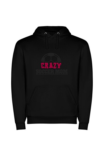 iLovePrints Chic Noir: Red & Black Φούτερ με κουκούλα σε χρώμα Μαύρο