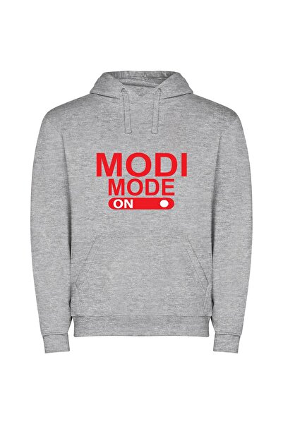 iLovePrints Modest HD Mode Model Φούτερ με κουκούλα σε χρώμα Γκρι