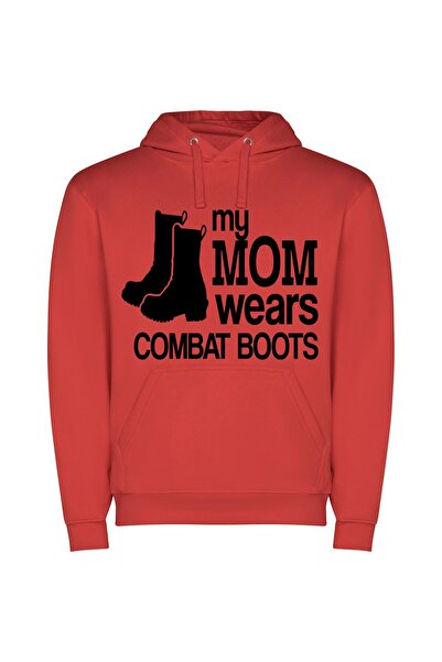 iLovePrints In Combat's Fashion Parade Φούτερ με κουκούλα σε χρώμα Κόκκινο