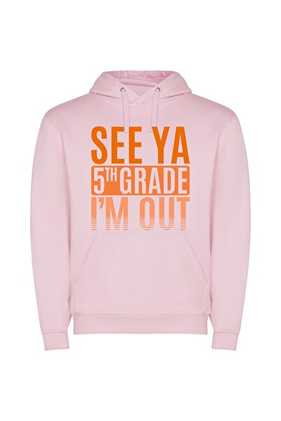 iLovePrints Bye 5th Grade Bash Φούτερ με κουκούλα σε χρώμα Ροζ
