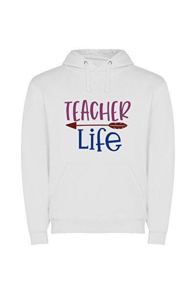 iLovePrints Teacher's True-Life Journey Φούτερ με κουκούλα σε χρώμα Λευκό