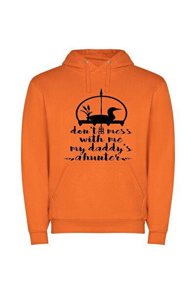 iLovePrints DND: Daddy's Duck Defender Φούτερ με κουκούλα σε χρώμα Πορτοκαλί