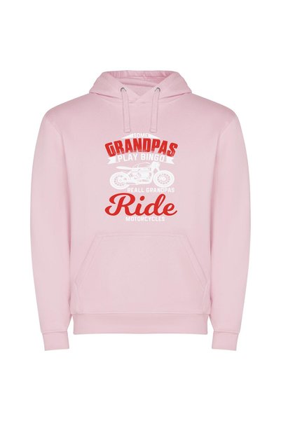 iLovePrints Grandpa's Motorcycle Rides Φούτερ με κουκούλα σε χρώμα Ροζ