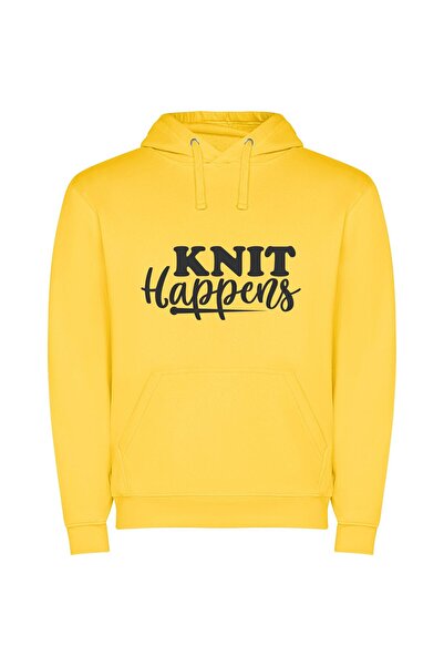 iLovePrints Artistic Monochrome Knit Collection Φούτερ με κουκούλα σε χρώμα Κ...