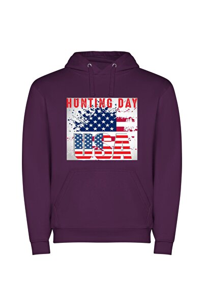 iLovePrints Patriotic Hunt: Trophy Extravaganza Φούτερ με κουκούλα σε χρώμα Μωβ
