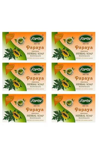 Pyary Papaya Original Herbal Soap 75gm (Pack Of 6)