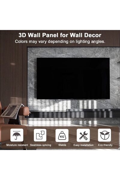 CESTBELLA Wood Wall Slat Panel, 3D Fluted Wall Paneling for Interior 100x15x1...