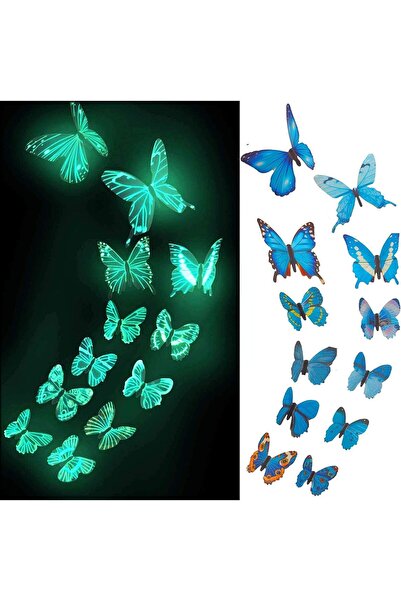Generic 12Pcs Butterfly Decals Glow, in The Dark 3D Butterfly Stickers, Ceili...