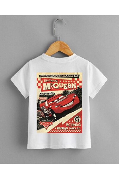 haha تي شيرت مطبوع عليه Lightning McQueen للأولاد