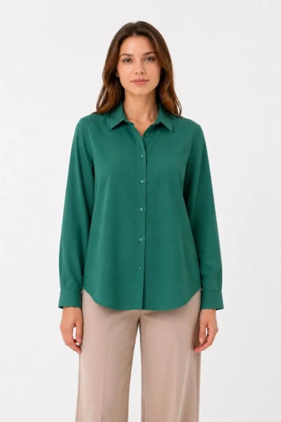 Gökyüzü Moda Long Sleeve Shirt with Buttons, Classic Collar, Suitable for Cas...