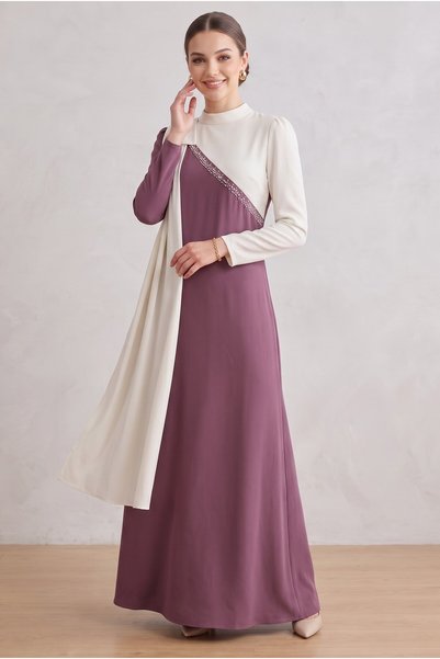 MD MODA DEMİRKAYA Front Detailed Crepe Fabric Comfortable Fit Dress