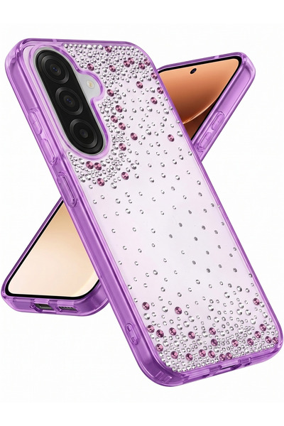 Rivor Samsung Galaxy A36 Uyumlu Kılıf Kamera Çıkıntılı Damla Taşlı Şeffaf Sil...