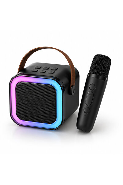 İSCO BİLİŞİM Taşınabilir Bluetooth Karaoke Hoparlör ve Kablosuz Mikrofon Seti