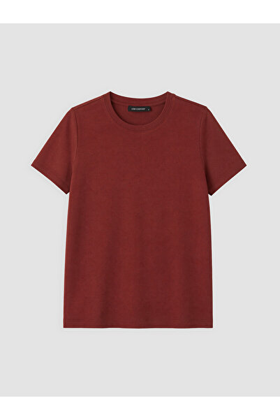LC Waikiki Burgundy Crew Neck Women's T-Shirt