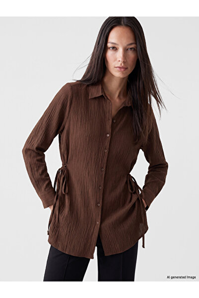 LC Waikiki Brown Textured Women's Shirt Tunic