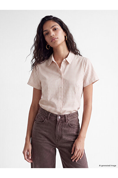 LC Waikiki Pink Plaid Women's Shirt