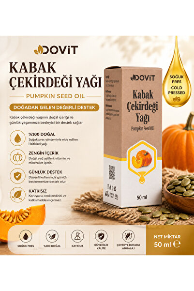 Dovit Cold Pressed Pumpkin Seed Oil 50 ml |   100% Natural Herbal Oil |   Add...