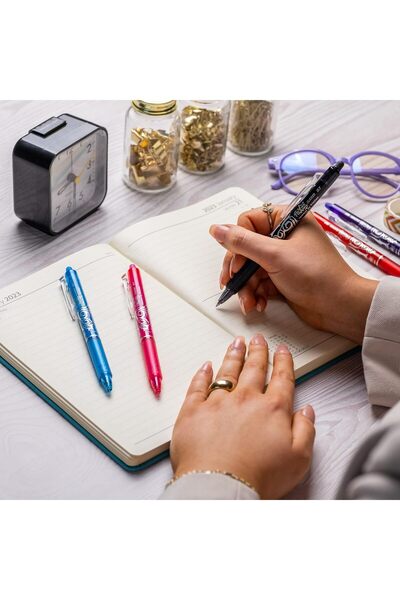 Genel Markalar Pilot Frixion Clicker Silinebilir Jel Kalem 0,7 mm Mavi 2 Kalem + 6 Yedek Refill