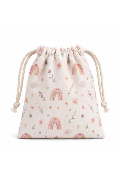 Queen Jera Organizer Cloth Pouch with Rainbow and Flower Figures (20 X 20 cm)