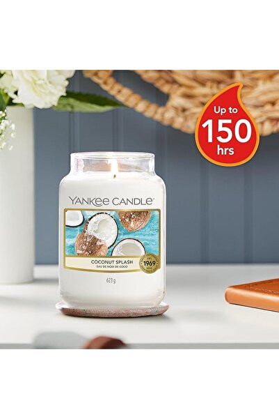 Yankee Candle شمعة معطرة |   شمعة كبيرة برائحة جوز الهند في وعاء زجاجي |   شم...