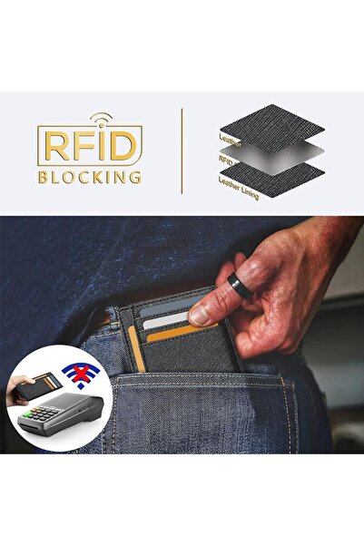Travelambo Front Pocket Minimalist Leather Slim Wallet RFID Blocking Medium Size