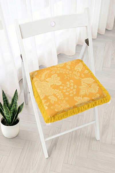 Realhomes Floral and Leaf Patterned Fringed Zippered Chair Cushion - Vintage ...