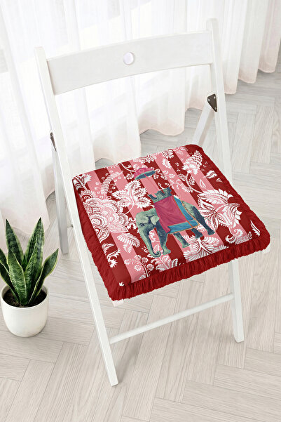 Realhomes Bohemian Elephant Figured and Floral Patterned Fringed Zippered Cha...