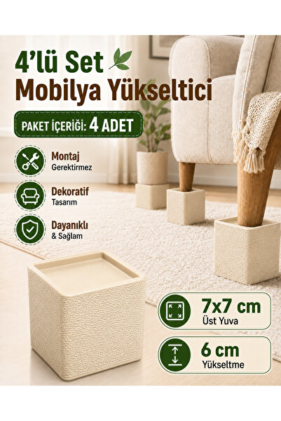 PRİNTELLA Dekoratif Mobilya Ayak Yükseltici 4’lü Set – Koltuk, Yatak, Baza ve...