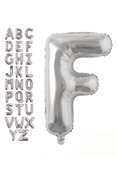 100 cm Gümüş Harf Folyo Balon - Doğum Günü Ve Parti İçin Silver Büyük Boy Harf Balon