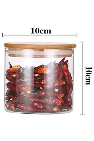 Generic 3PCS Glass Storage Jars with Bamboo Lids Air Tight Glass Kitchen Food...