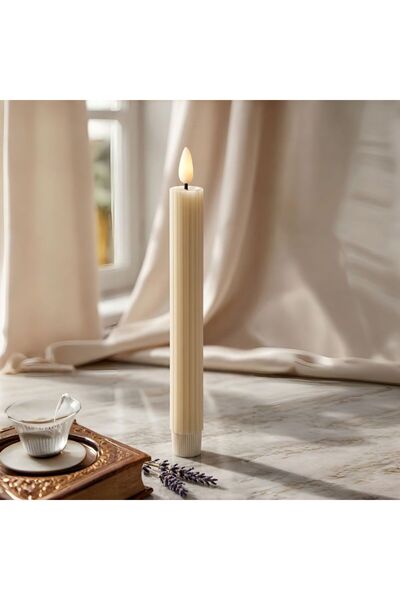 RAHA New In Pillar Led Candle 2.2X25Cm Ivory