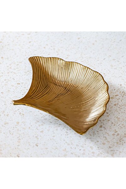 Inaaya New In Leaf Ceramic Gold Plate 30X23X4.5