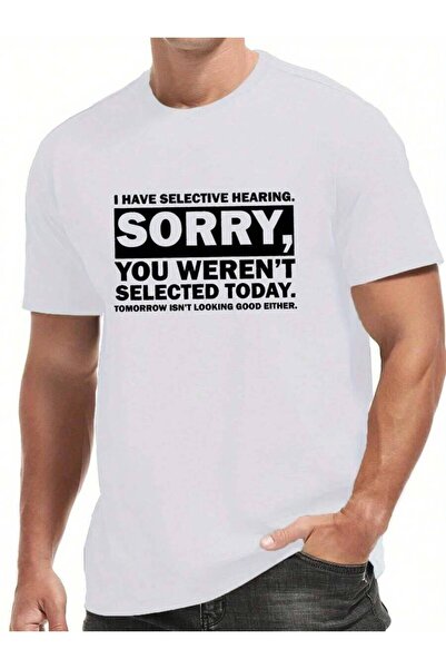 799 Sorry Print Men's Round Neck Short Sleeve Tee Fashion Regular Fit T-Shirt...