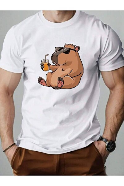 799 Men's Funny Print T-Shirt Lightweight Breathable Short Sleeve Drinking Be...