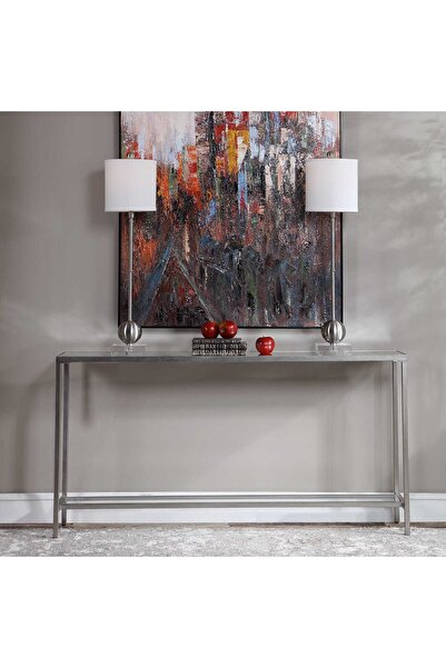 UTTERMOST طاولة كونسول هايلي، فضية