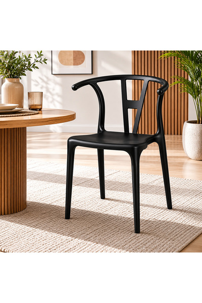 N.zone Modern Chair with Elegant Curved Design and Durable Plastic Frame - Id...