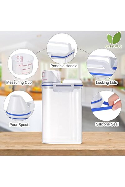 TRASSLE Cereal Container Oatmeal Dispenser, Rice Storage Bin with Airtight De...