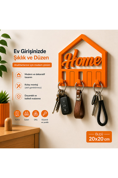 farist Stylish Home Keychain Hanger |   Decorative 3D Printing Wall Key Organ...