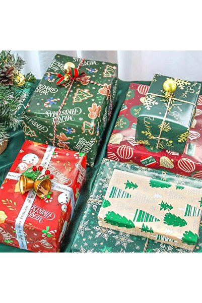 Vurtboly Christmas Wrapping Paper 2024 New Year, 10 Sheets Folded Flat with G...